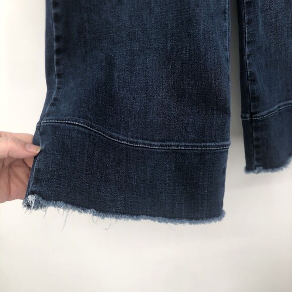 J. Jill Jeans High Rise Full Leg Crop Frayed Hem Stretch Size 12 Petite - Picture 5 of 11